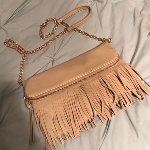 Cream tassel cross body